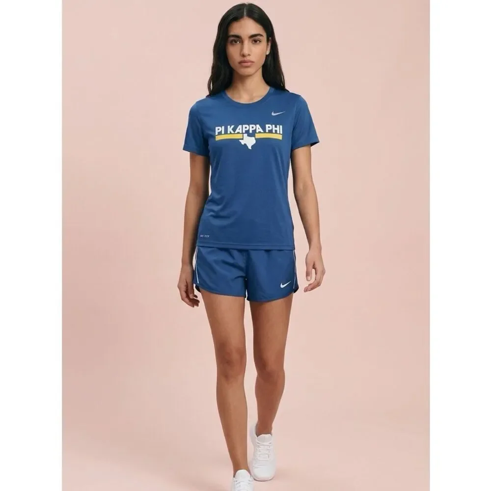 EUC - Nike Women’s Ladies Pi Kappa Phi Blue Short Sleeve Shirt Top - Size Large